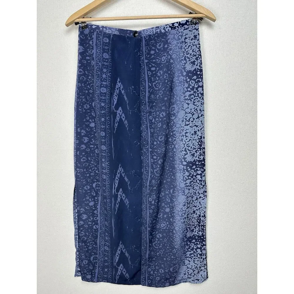 Velvet Peach Cotton Blend Straight Midi Skirt Size 14‎ Multicolored Ombré Career
